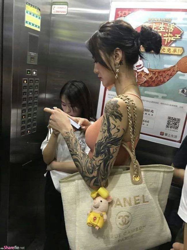 "The tattooed goddess was stolen in the elevator"  like a fantasy with a see-through nightgown - 5