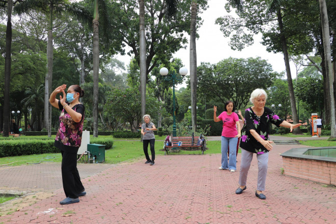 Môn quyền được nhóm bà Nở tập luyện thành thạo