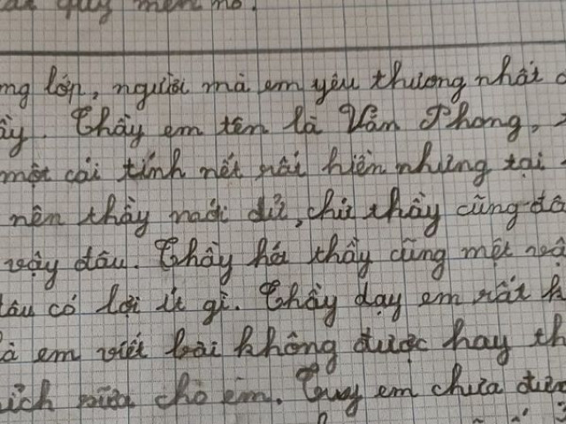 Bạn trẻ - Cuộc sống - Bài văn tả thầy giáo của học sinh tiểu học khiến cộng đồng mạng "rụng tim" vì quá tình cảm