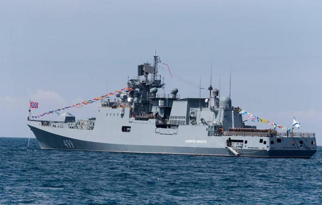 Tàu khu trục Đô đốc Makarov của Nga. Ảnh: TASS