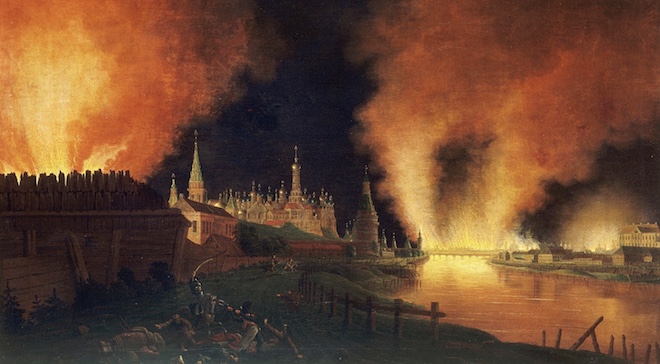 Quân và dân Moscow đã tự đốt thành, tiêu hủy toàn bộ những thứ gì mà quân Pháp có thể sử dụng trước khi rút lui.