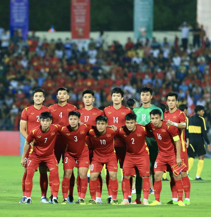 Đội hình xuất phát của U23 Việt Nam trong trận bán kết với U23 Malaysia