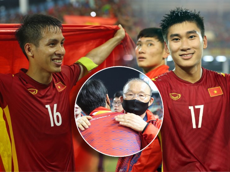 Bóng đá - Hùng Dũng - Mạnh Dũng ăn mừng HCV SEA Games, thầy Park bị học trò "bao vây"