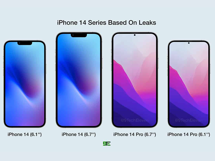 Ảnh concept bộ tứ iPhone 14.