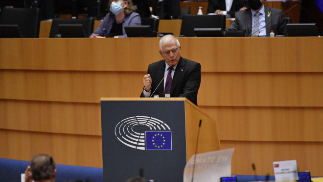 Giám đốc bộ phận chính sách an ninh và đối ngoại của Liên minh châu Âu (EU) Josep Borrell thừa nhận khối này đã hết khí tài quân sự giúp Ukraine. Ảnh: Sputnik