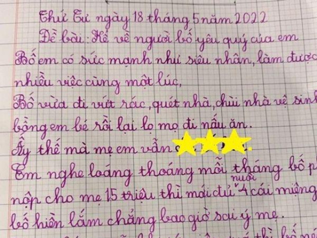 Bạn trẻ - Cuộc sống - Bài văn miêu tả ông bố quốc dân của học sinh tiểu học khiến dân mạng cười ngất