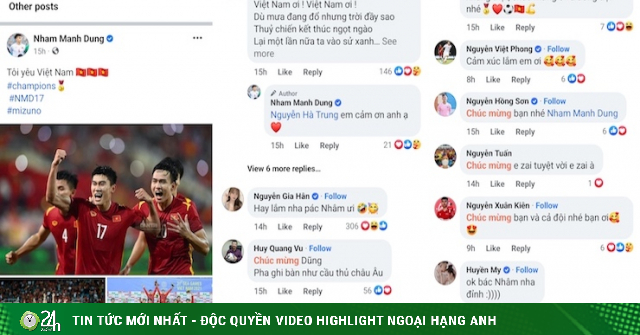 Facebook Nham Manh Dung made a surprise move after a sublimation night with U23 Vietnam-Information Technology
