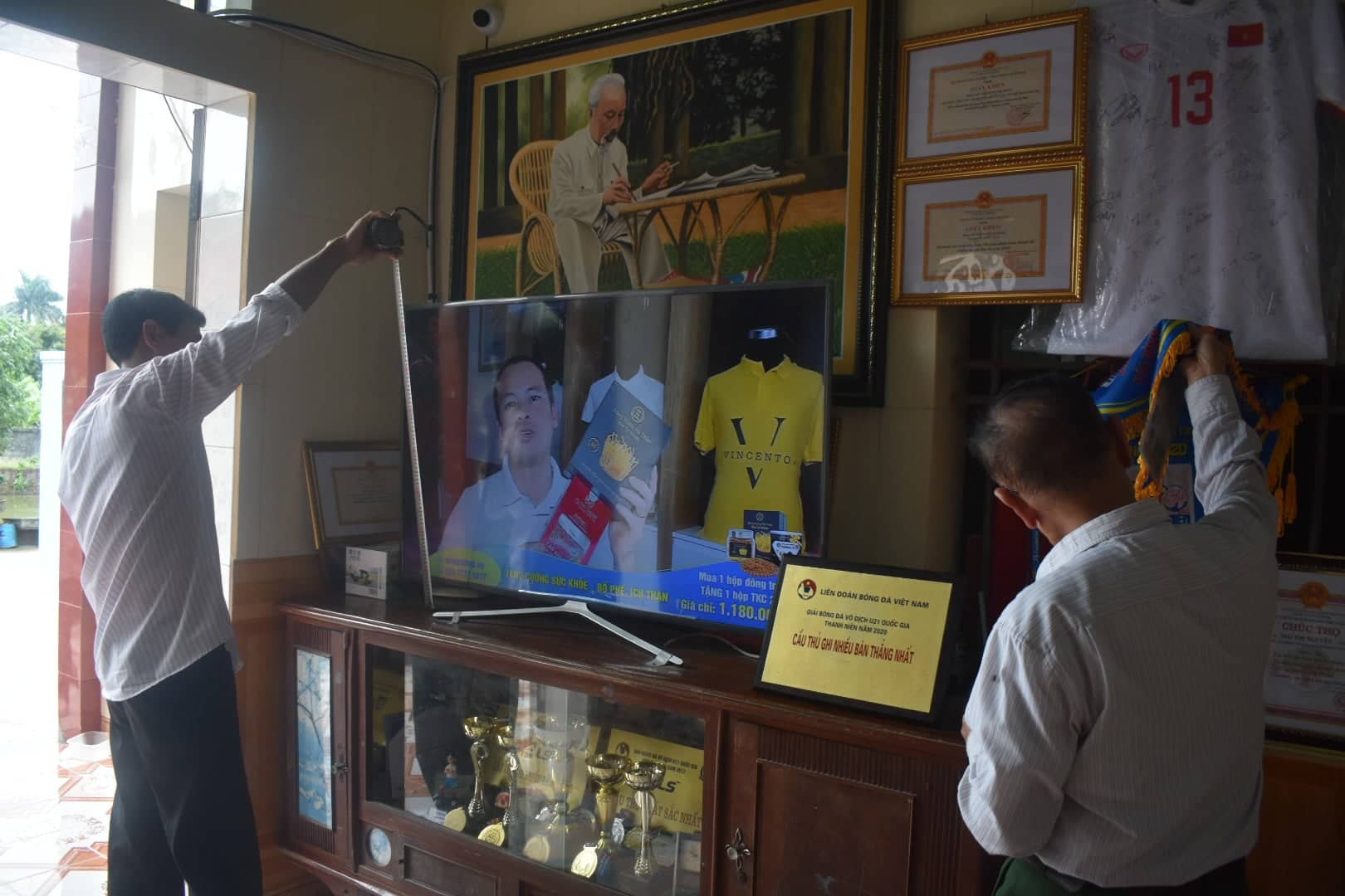 Góc trưng bày những kỷ niệm của cầu thủ này