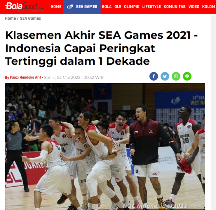 Báo chí Indonesia phấn khích sau chiến tích của đoàn thể thao nước này