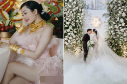 Bạn trẻ - Cuộc sống - Choáng ngợp đám cưới xa hoa của cô dâu từng “còng lưng" gánh vàng
