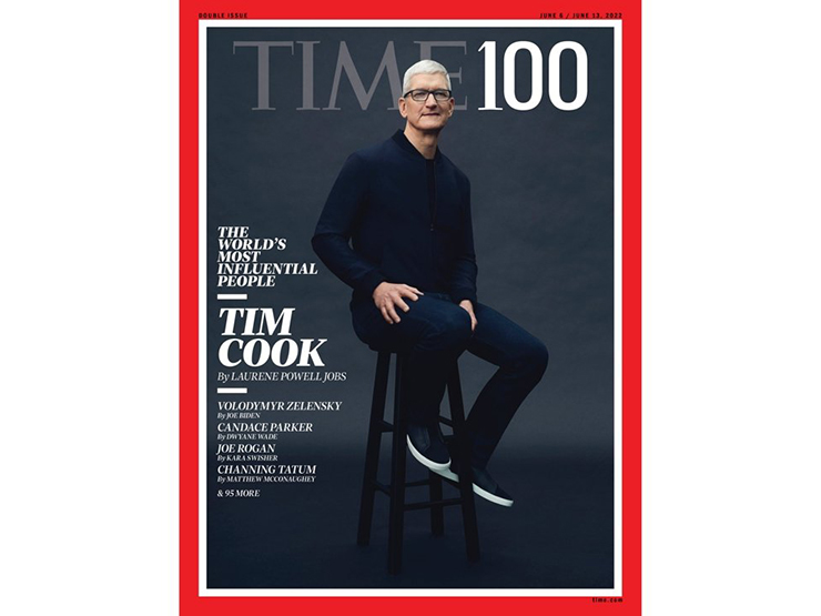 Tim Cook trên trang bìa Time 100.