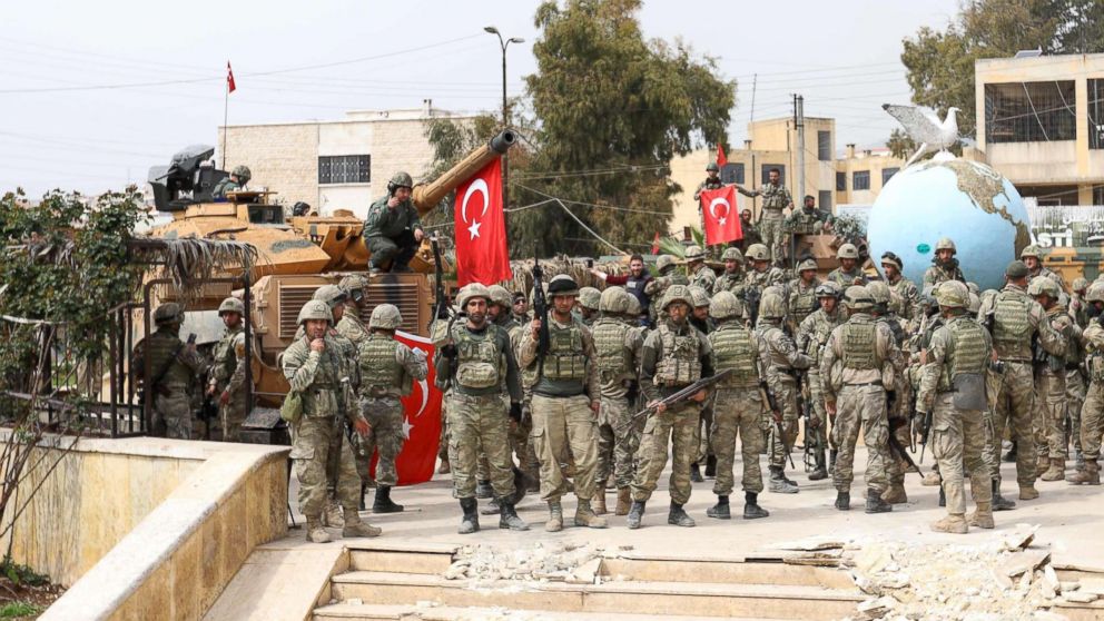 Binh sĩ Thổ Nhĩ Kỳ giành quyền kiểm soát thành phố&nbsp;Afrin ở Syria vào năm 2018, trước đây do người Kurd quản lý.