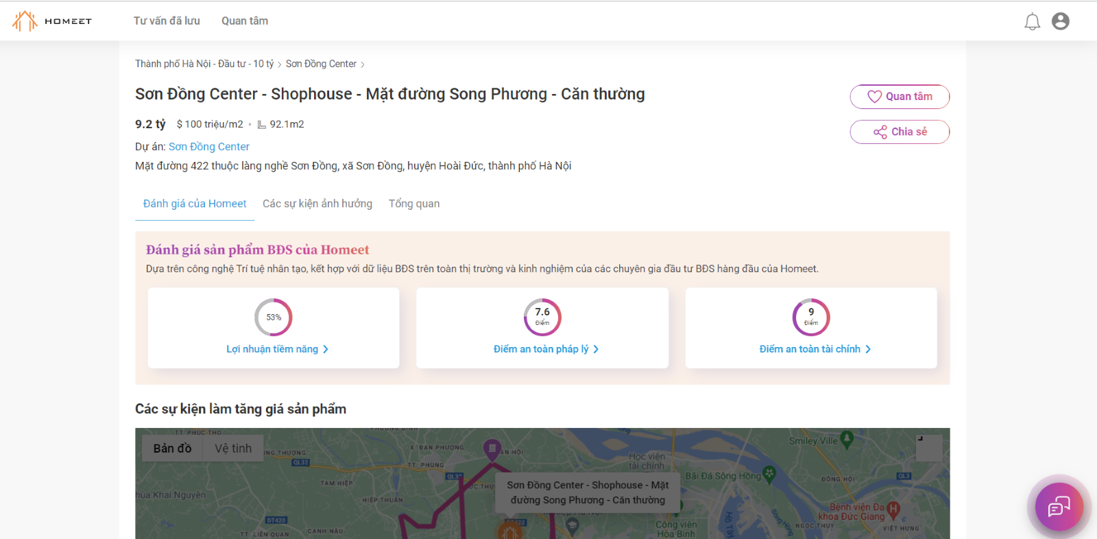 Lợi nhuận tiềm năng của dự án Sơn Đồng Center