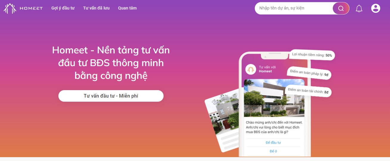 Homeet- Nền tảng đầu tư BĐS thông minh bằng công nghệ