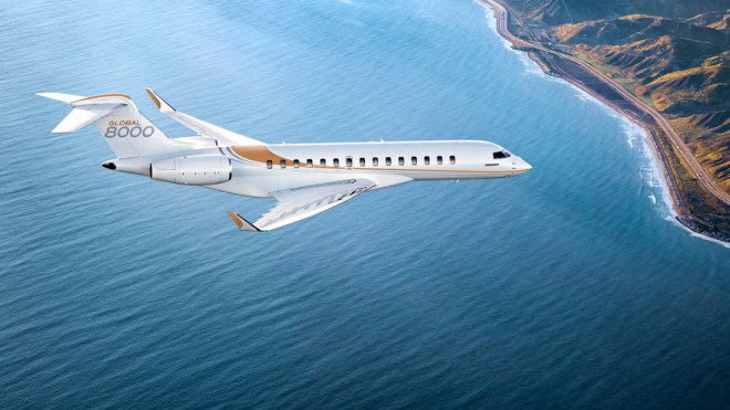 Thiết kế máy bay Bombardier Global 8000. Ảnh: CNN