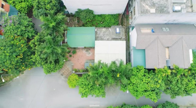 Ngôi nhà xanh mát qua flycam.