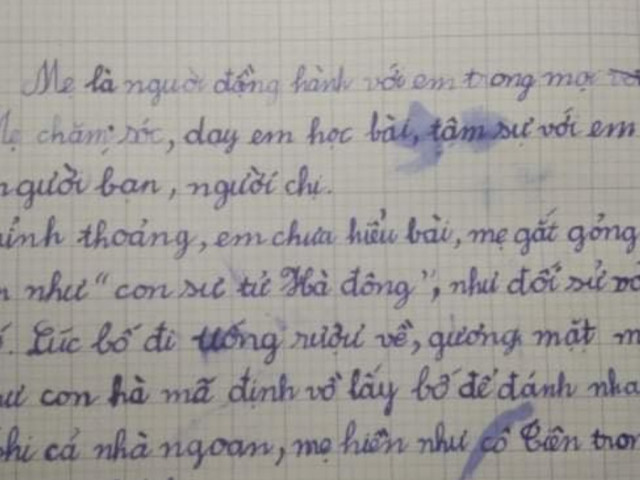 Giáo dục - du học - Bài văn "bóc phốt" mẹ của học sinh lớp 2: Gắt gỏng như "sư tử Hà Đông", lúc bố đi uống rượu về mặt mẹ như con hà mã...