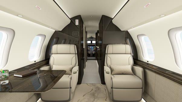 Thiết kế bên trong cabin máy bay Global 8000. Ảnh: Bombardier