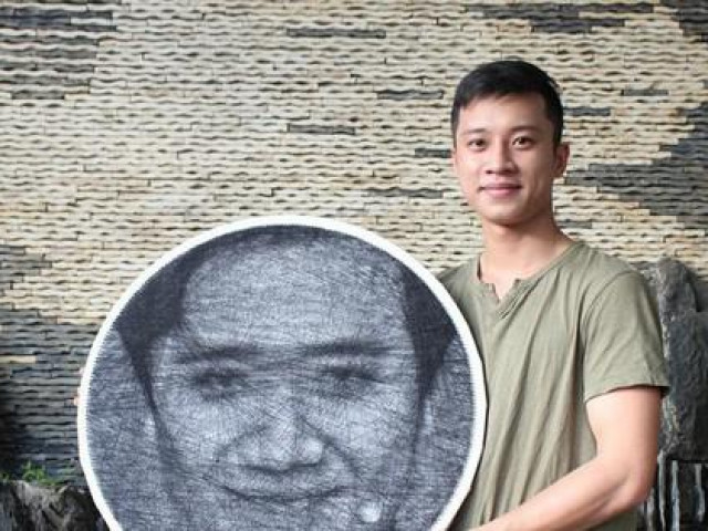 Bạn trẻ - Cuộc sống - "Choáng ngợp" trước tranh vẽ người nổi tiếng bằng đinh và sợi chỉ của "nam thần 9X"