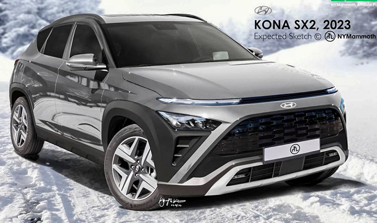 Hyundai Kona lộ ảnh phác thảo trước thời gian ra mắt - 3