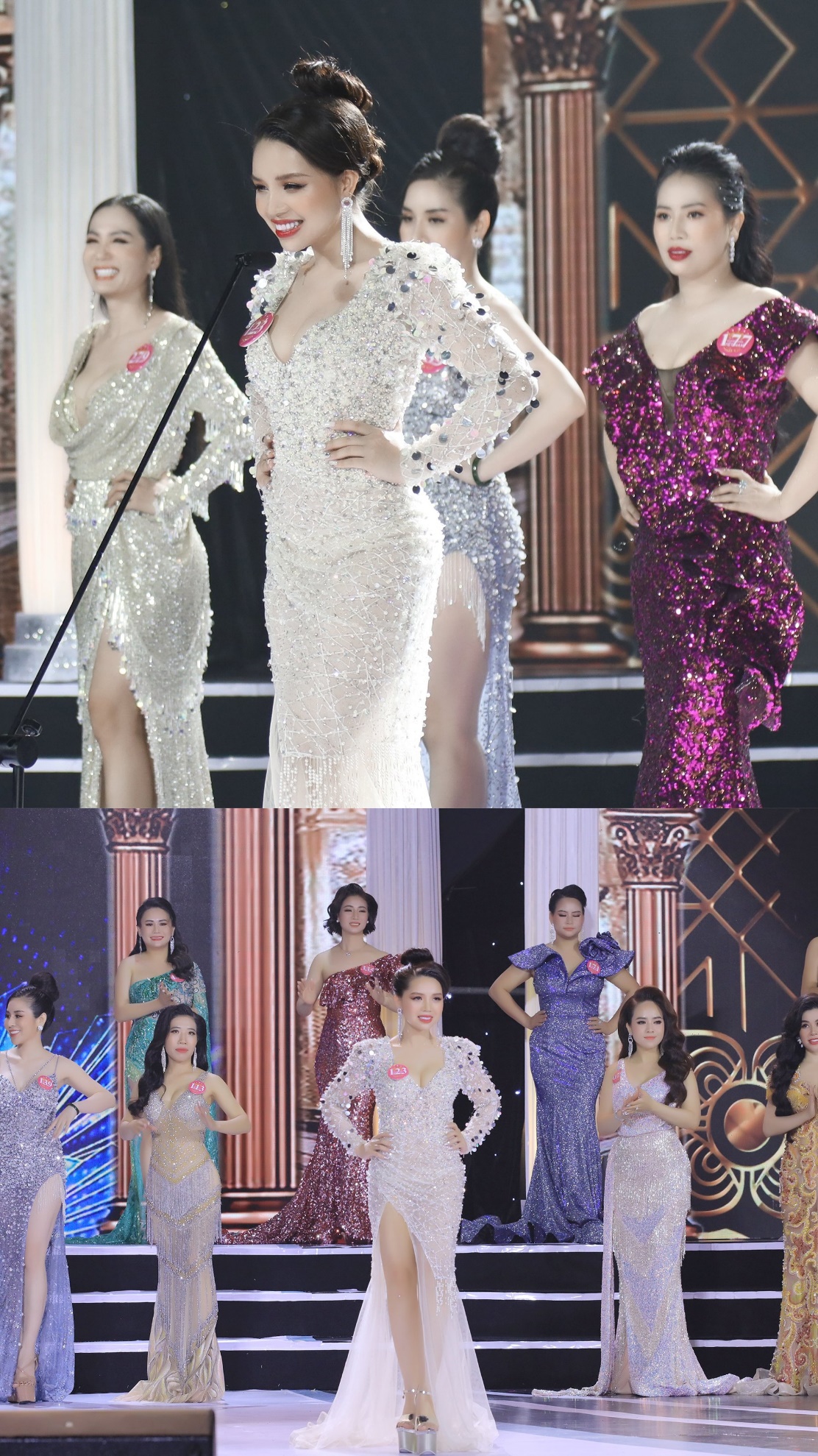 Nguyễn Thị Thảo và các thí sinh top 6 trong phần thi ứng xử