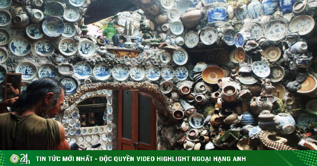 See the collection of thousands of bowls and plates mounted on the wall of a man in Vinh Phuc
