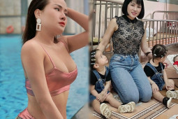 MC "Camera giấu kín” Thùy Dương cùng 2 con gái sinh đôi đi từ thiện