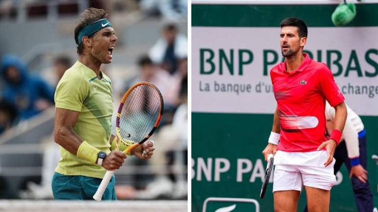 Nadal (trái) và Djokovic (phải) để lại ngày thi đấu thứ 8 Roland Garros 2 pha bóng đẹp mắt