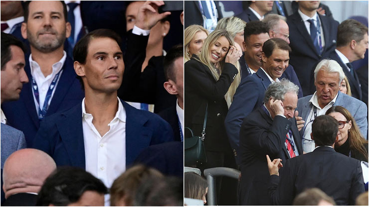 Rafael Nadal cùng bố đẻ, chị gái và vợ anh đến sân Stade de France xem chung kết Champions League