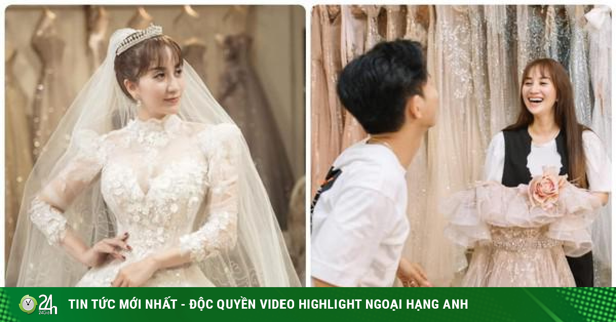 Khanh Thi goes to try on wedding dresses, happy day has come?