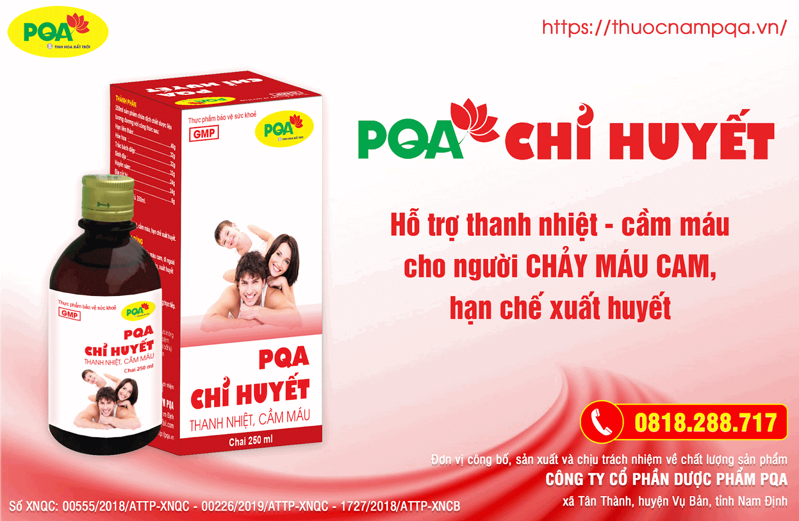 PQA Chỉ Huyết thanh nhiệt, cầm máu cho người chảy máu cam an toàn, lành tính