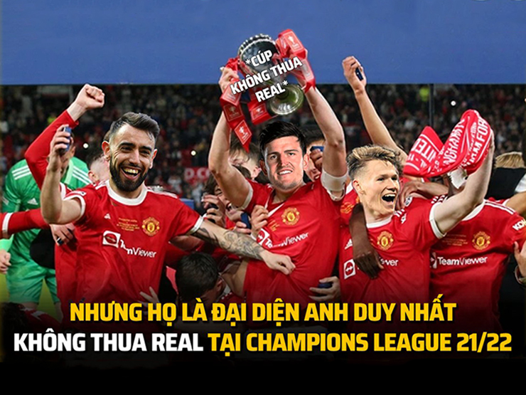 Tranh vui - Ảnh chế: MU là đội bóng Anh duy nhất giành cúp "không thua Real Madrid" ở C1