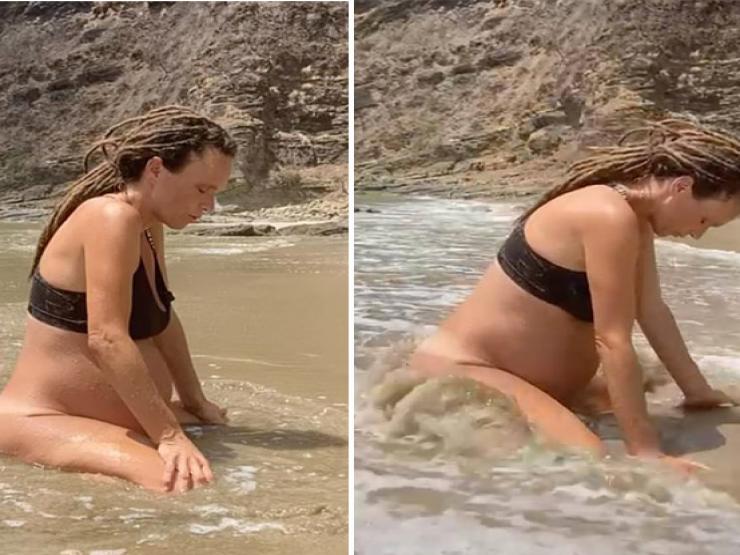 Bạn trẻ - Cuộc sống - Kinh ngạc với clip người phụ nữ sinh con tự nhiên trên biển