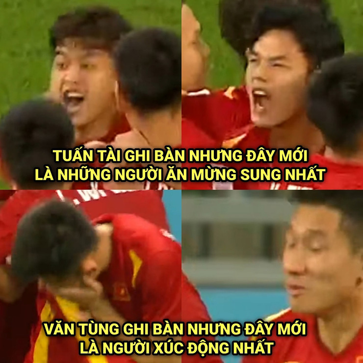 Không biết ai ghi bàn, cứ ăn mừng thật sung đã.