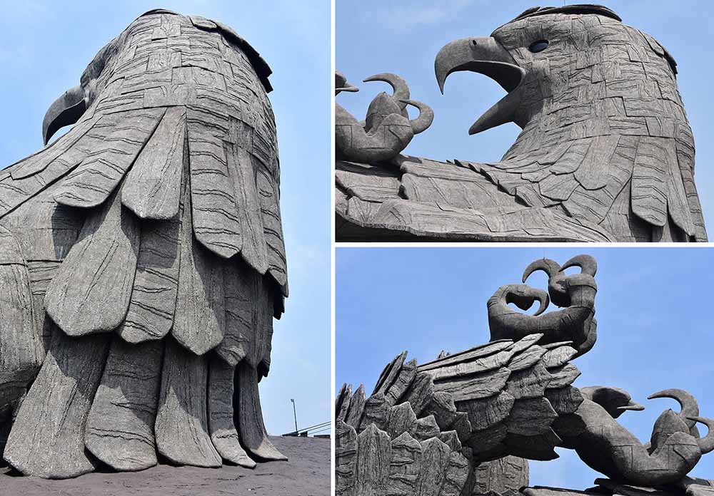 Bức tượng chim đá khổng lồ trên núi cao mất 10 năm xây dựng hút khách - 4