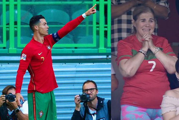 Mẹ của Ronaldo xúc động đến rơi nước mắt khi chứng kiến con trai ghi bàn