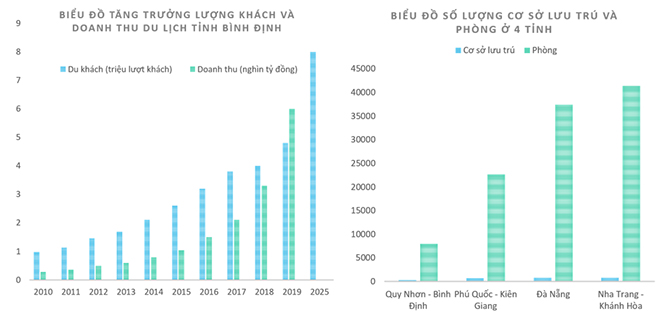 Ngành du lịch tỉnh Bình Định không ngừng tăng trưởng qua các năm nhưng cơ sở lưu trú còn thấp so với các thủ phủ du lịch như Phú Quốc, Đà Nẵng, Nha Trang