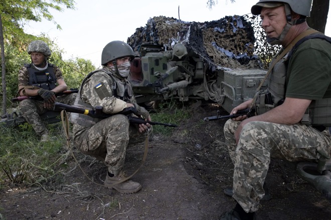 Một đơn vị binh sĩ Ukraine đóng quân gần Kherson.