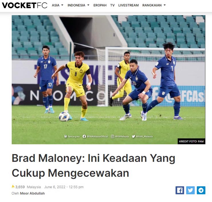 Theo báo chí Malaysia, HLV Maloney có thể rời vị trí HLV trưởng U23 Malaysia sau giải U23 châu Á 2022