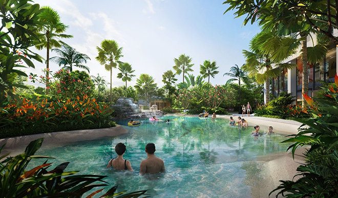 Hồ bơi sinh thái BioDesign tại tháp The Aster, Urban Green.