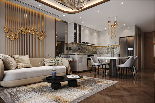 Không gian sống trên cao với sự thoáng đãng, trong lành được đảm bảo nhờ thiết kế tinh tế và sự hỗ trợ của công nghệ thông minh.