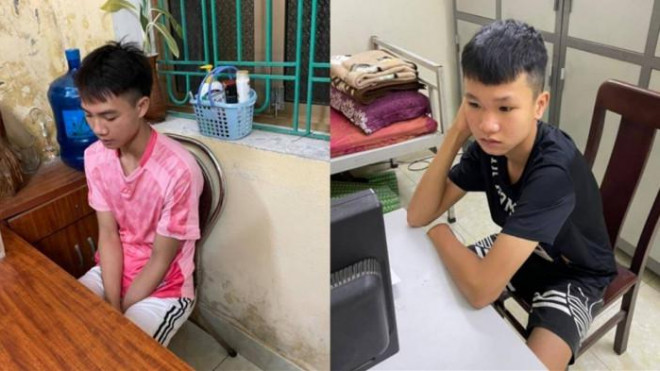 Các đối tượng tại cơ quan công an.