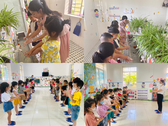 Trẻ em là đối tượng vô cùng nhạy cảm trước dịch COVID-19 và có nguy cơ nhiễm bệnh cao. Hơn nữa, vì còn nhỏ tuổi, nên nhiều khi các em không thể nhớ và tuân thủ đúng các khuyến cáo 5K, đặc biệt là thói quen vệ sinh tay đúng cách. Hiểu được điều này, các thầy cô tại nhiều trường mẫu giáo đã có những buổi hướng dẫn 6 bước rửa tay đúng chuẩn như thế này, giúp các em tận dụng tốt “liều vắc xin hiệu quả và miễn phí” để bảo vệ sức khỏe.&nbsp;