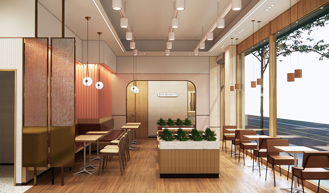 Phần nội thất sang trọng, tinh tế bên trong TOUS les JOURS Nguyễn Thị Thập