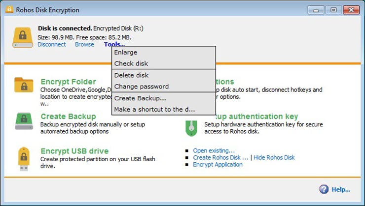 Rohos cung cấp nhiều tùy chọn mã hóa bảo mật cao cho người dùng.