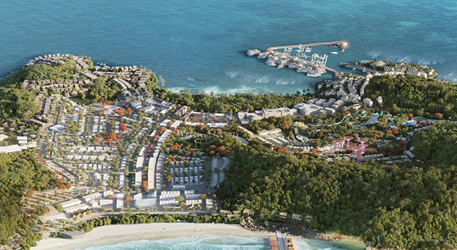 Hon Thom Island từ trên cao với bến cảng du thuyền mang tầm cỡ quốc tế