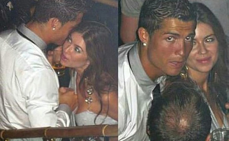 Hình ảnh camera ghi lại cảnh Cristiano Ronaldo nhảy nhót cuồng say và có cử chỉ gần gũi Kathryn Mayorga ở hộp đêm Rain tại khách sạn Las Vegas Palm đêm 12/6/2009