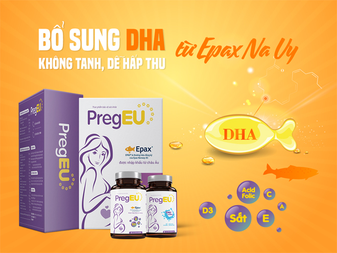 Bộ đôi viên uống PregEU có chứa hàm lượng cao DHA và EPA từ Epax