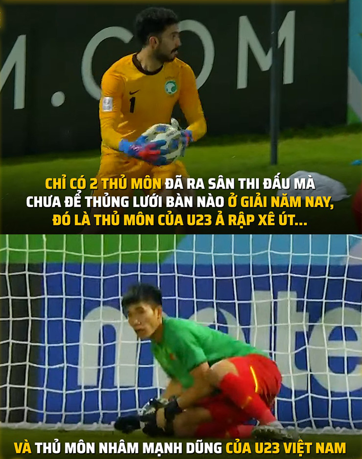 Nhâm Mạnh Dũng là thủ môn duy nhất của U23 Việt Nam giữ sạch lưới ở VCK U23 châu Á.
