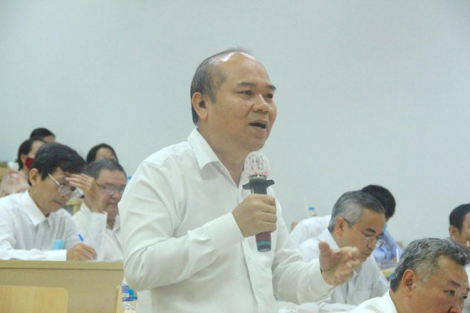 Phó Giám đốc Sở TN&MT TP Trần Văn Bảy phát biểu tại toạ đàm. Ảnh: Lê Thoa